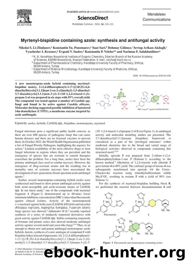 Myrtenyl-bispidine containing azole: synthesis and antifungal activity by unknow