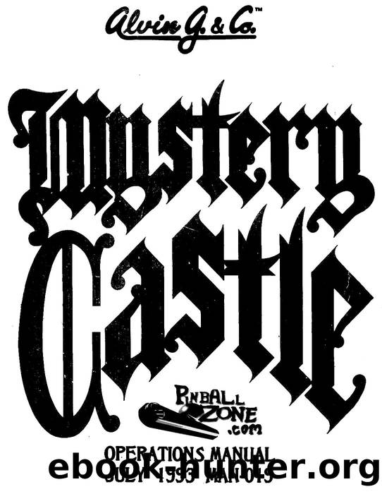 Mystery Castle of Doom Operations Manual by PinballZone.com