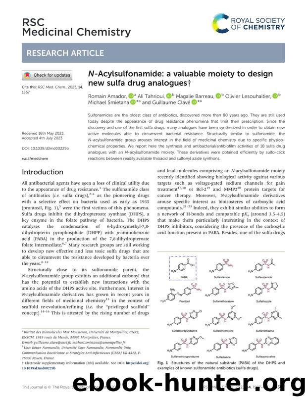 N-Acylsulfonamide: a valuable moiety to design new sulfa drug analogues by unknow