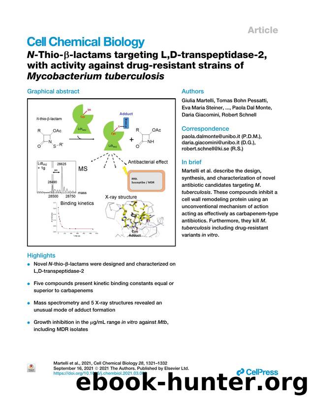N-Thio-&beta;-lactams targeting L,D-transpeptidase-2, with activity against drug-resistant strains of Mycobacterium tuberculosis by unknow