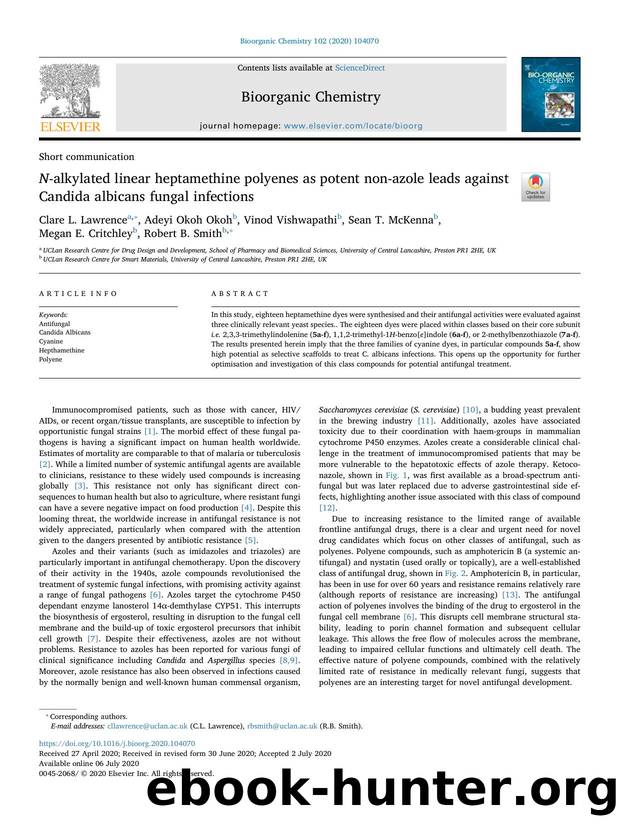 N-alkylated linear heptamethine polyenes as potent non-azole leads against Candida albicans fungal infections by unknow