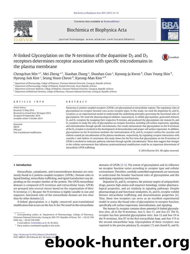 N-linked Glycosylation on the N-terminus of the dopamine D2 and D3 receptors determines receptor association with specific microdomains in the plasma membrane by unknow