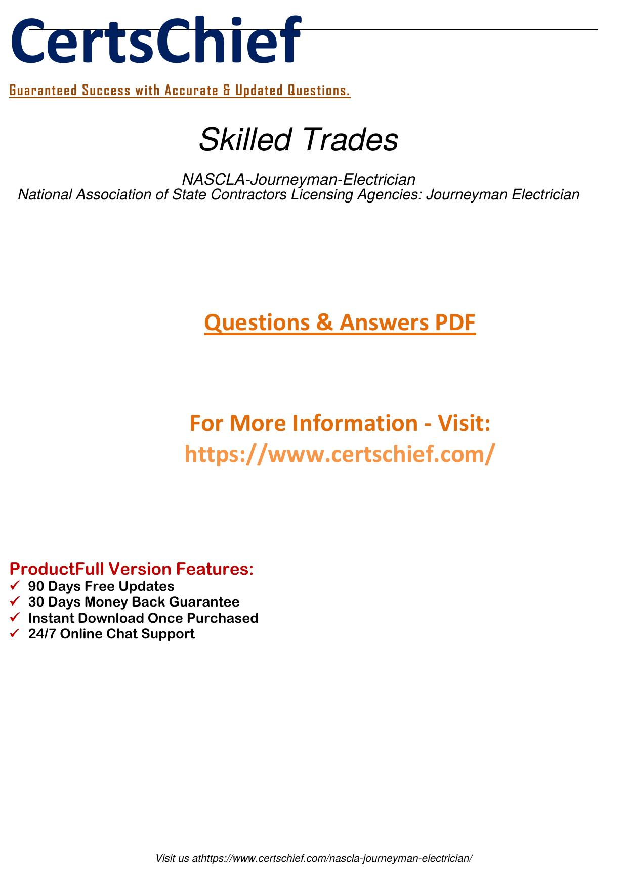 NASCLA (National Association of State Contractors Licensing Agencies) Journeyman Electrician exam is a standardized test designed to evaluate the knowledge and skills of electricia by CertsChief