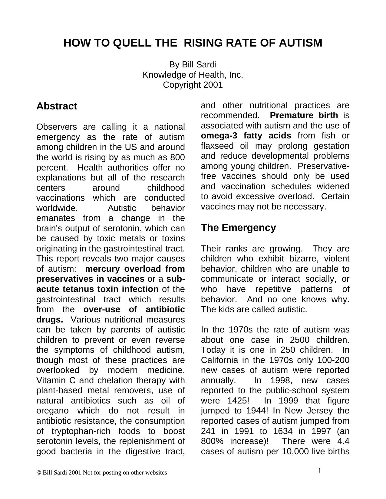 NATIONAL EMERGENCY: by Bill Sardi