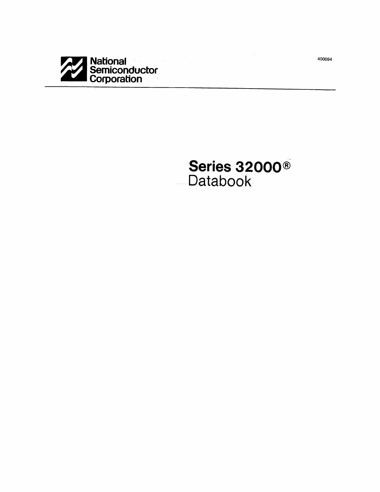NATIONAL SEMICONDUCTOR NS32000 Data Book (1986) WW by Unknown