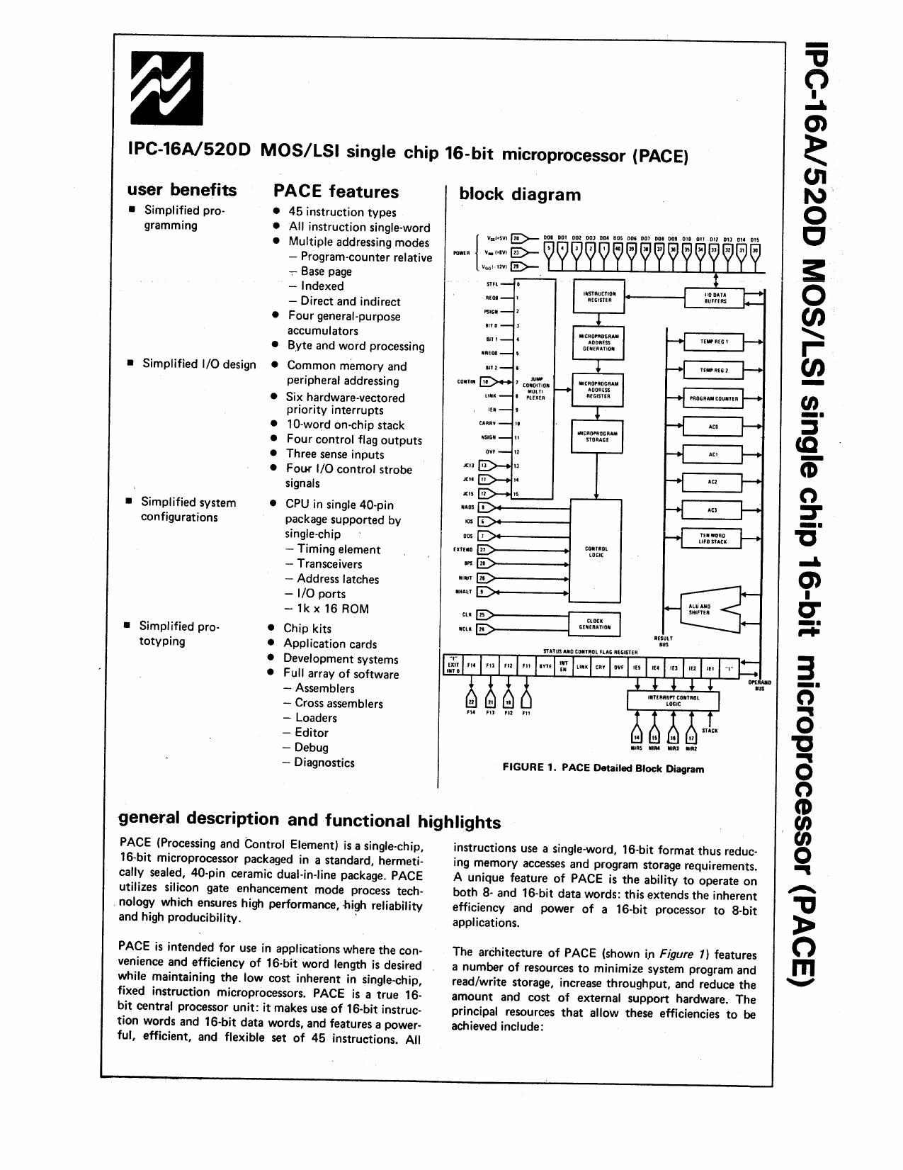 NATIONAL SEMICONDUCTOR PACE by Datasheet
