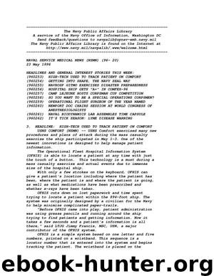NAVAL SERVICE MEDICAL NEWS (NSMN) 96-20 by U.S. Navy. Bureau of Medicine & Surgery
