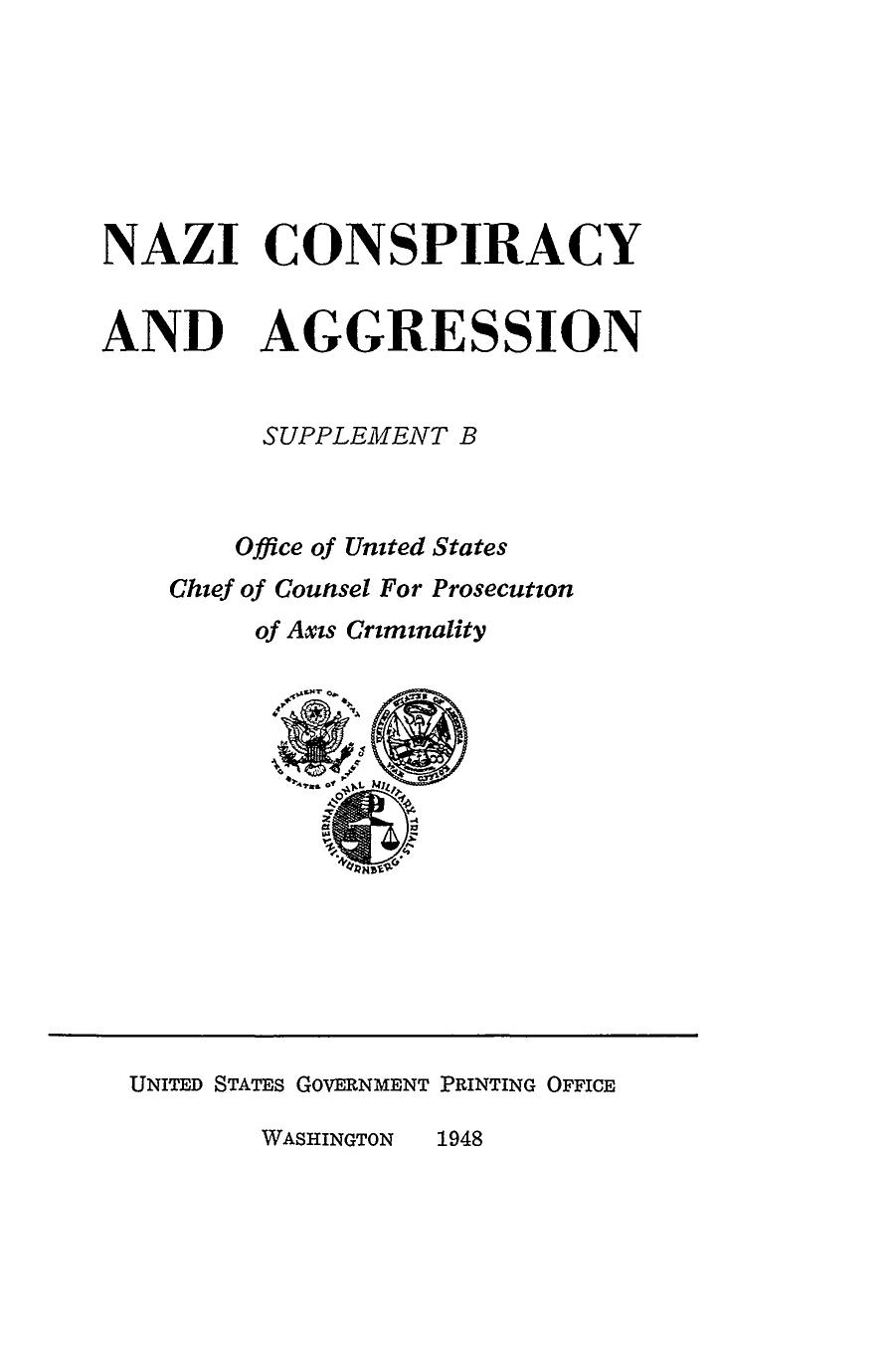 NAZI CONSPIRACY AND AGGRESION. SUPPLEMENT B part 2. by Unknown