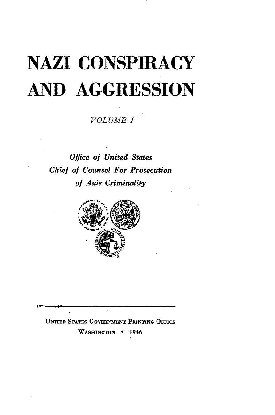 NAZI CONSPIRACY AND AGGRESION. VOL I by Unknown