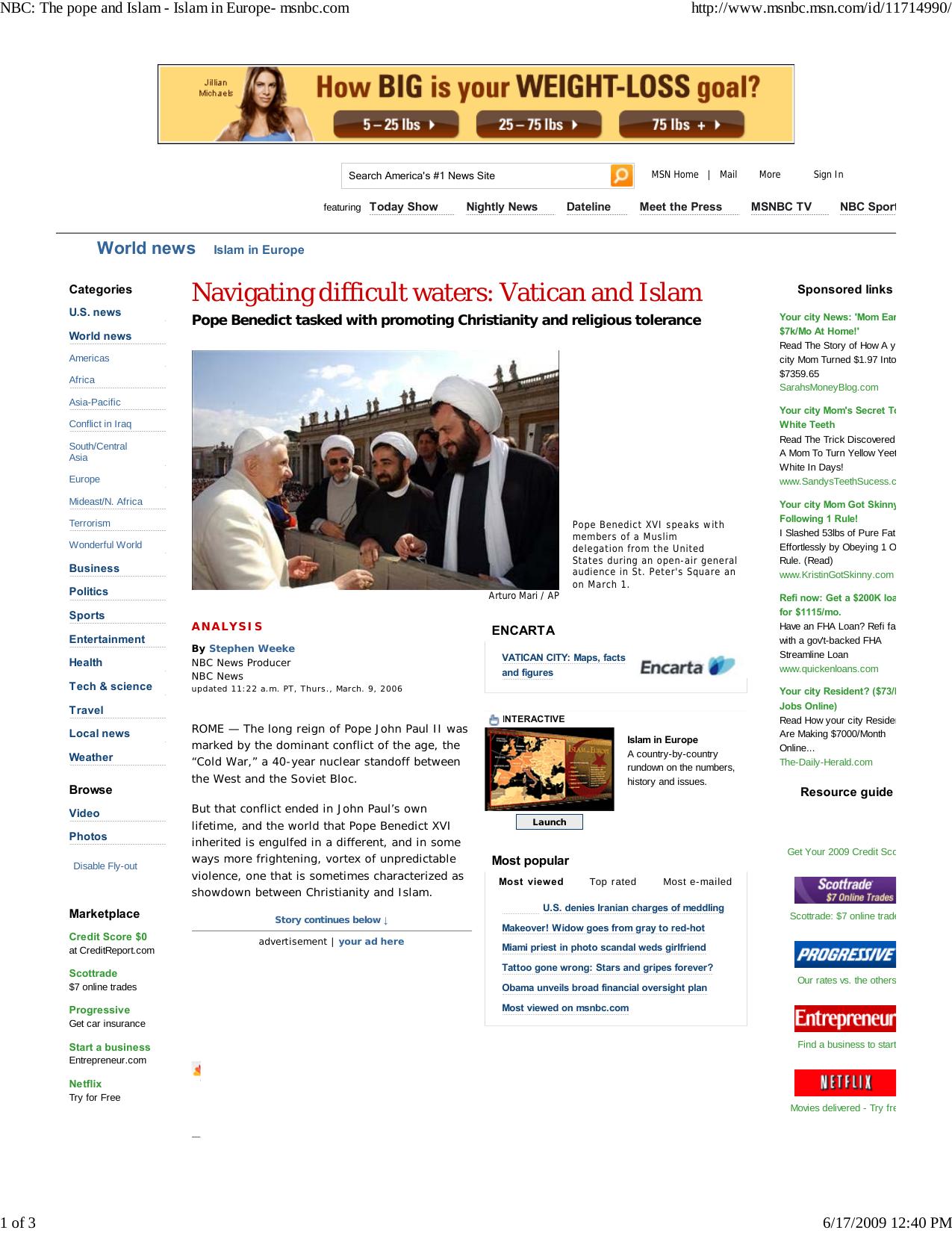 NBC: The pope and Islam - I... by Hillary