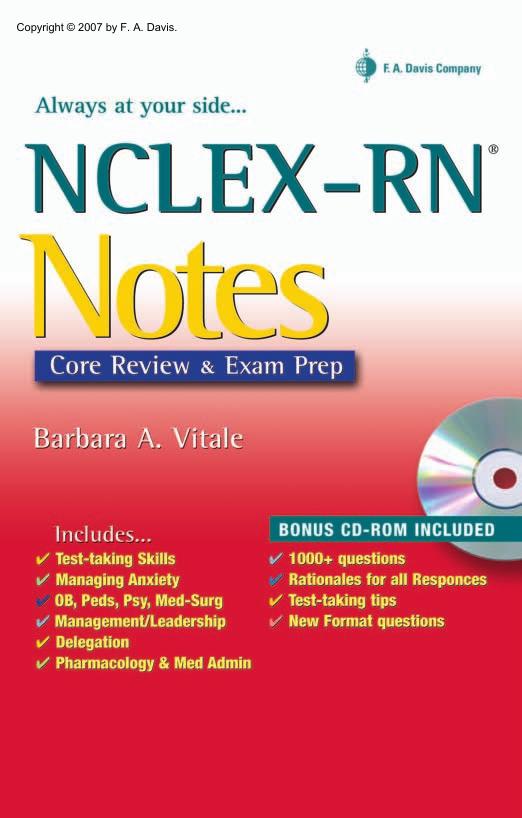 NCLEX-RN Notes: Core Review & Exam Prep by Dr Patricia Nugent Barbara Vitale