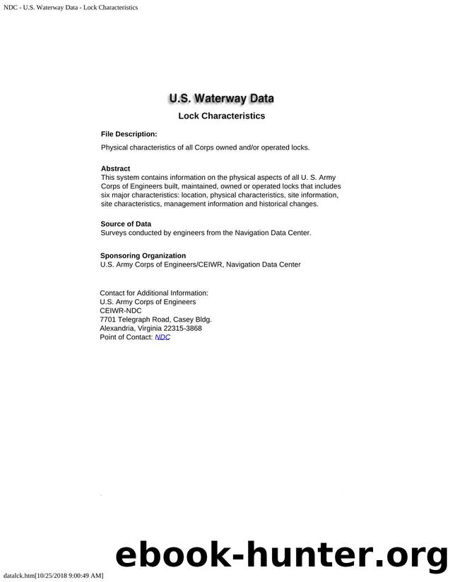NDC - U.S. Waterway Data - Lock Characteristics Data Dictionary by Unknown