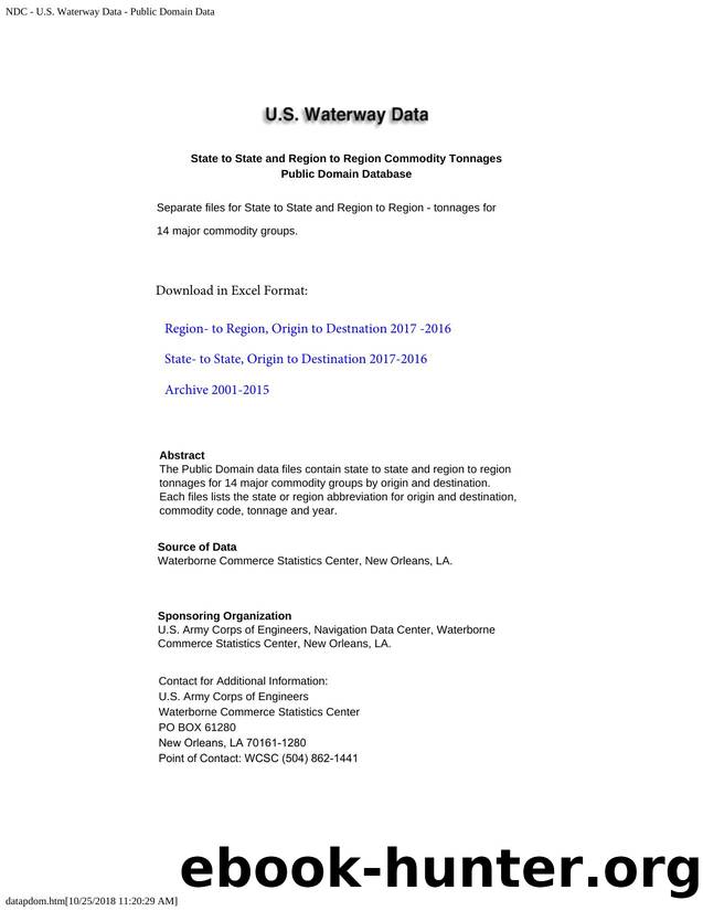 NDC - U.S. Waterway Data - Public Domain Data by Unknown