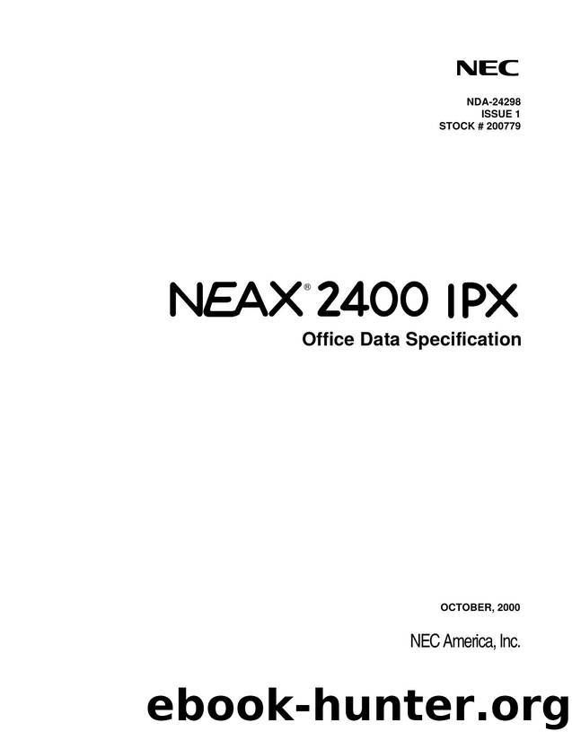 NEAX2400 IPX Office Data Specification by NEC America Inc. CNG Technical Documentation