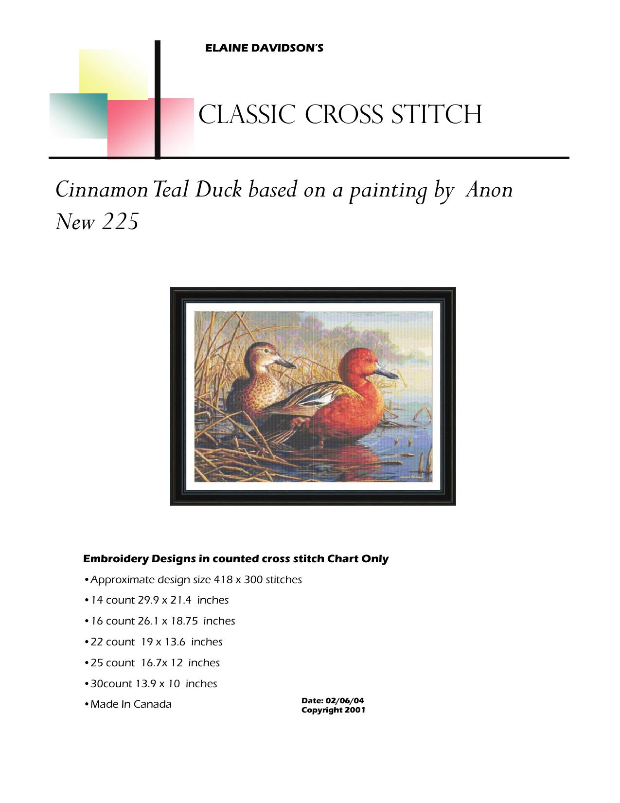 NEW 225 Cinamon Tailed Duck by Elaine Davidson