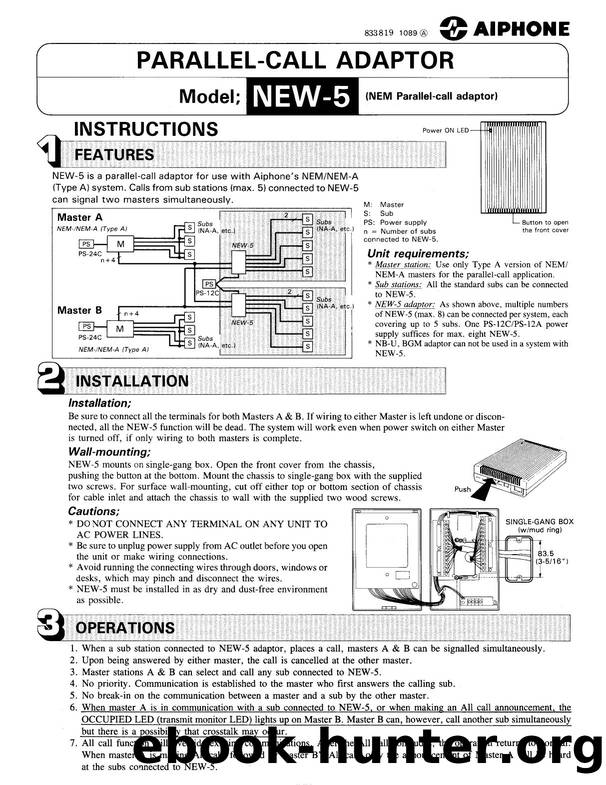 NEW-5 Parallel Call Adaptor for NEM Instructions by Unknown