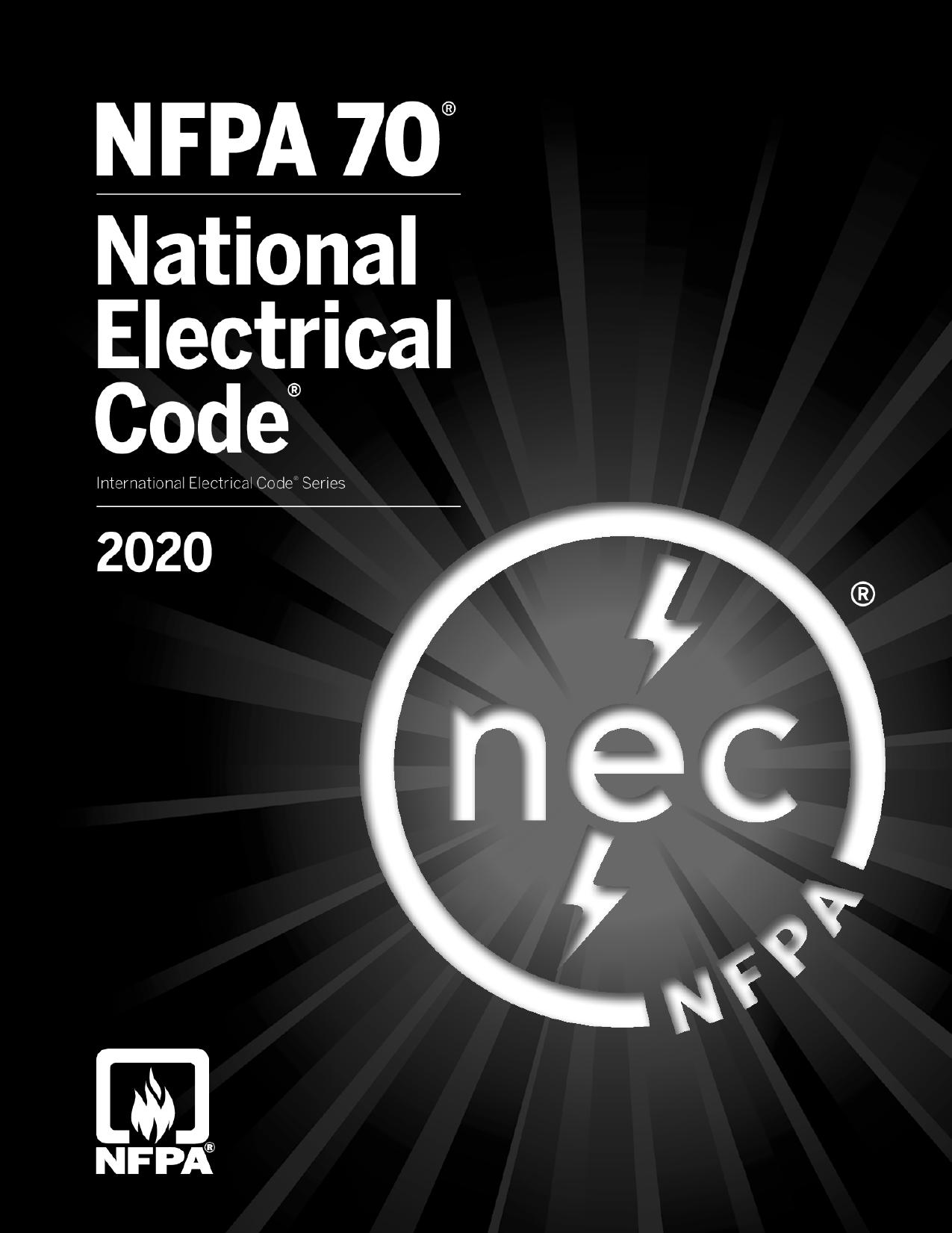 NFPA 70 National Electric Code 2020 by National Fire Protection Association