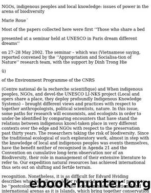 NGOs, indigenous peoples and local knowledge issues of powe by Politica Sociologia