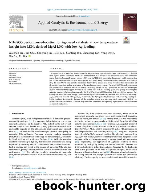 NH3-SCO performance-boosting for Ag-based catalysts at low temperature: Insight into LDHs-derived MgAl-LDO with low Ag loading by unknow