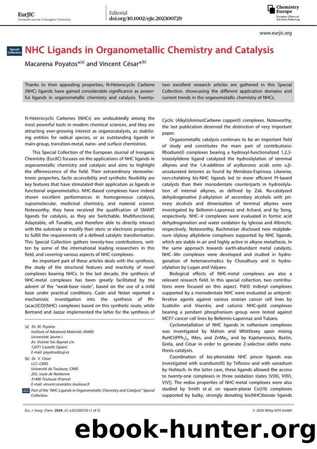 NHC Ligands in Organometallic Chemistry and Catalysis by Unknown
