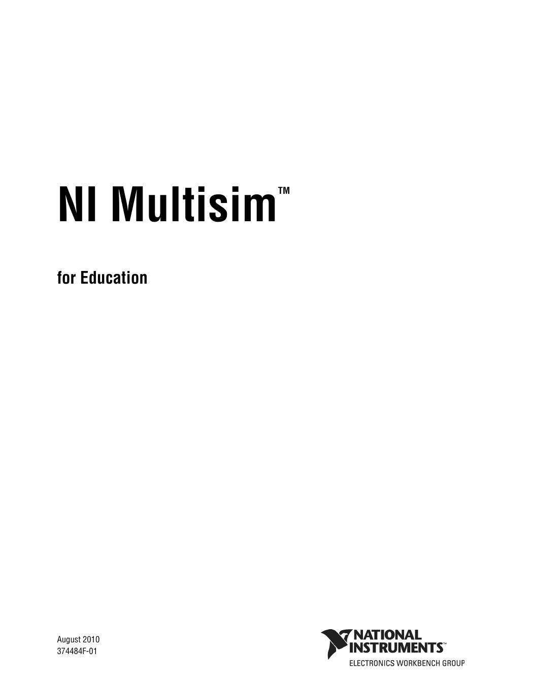 NI Multisim for Education by Technical Communications