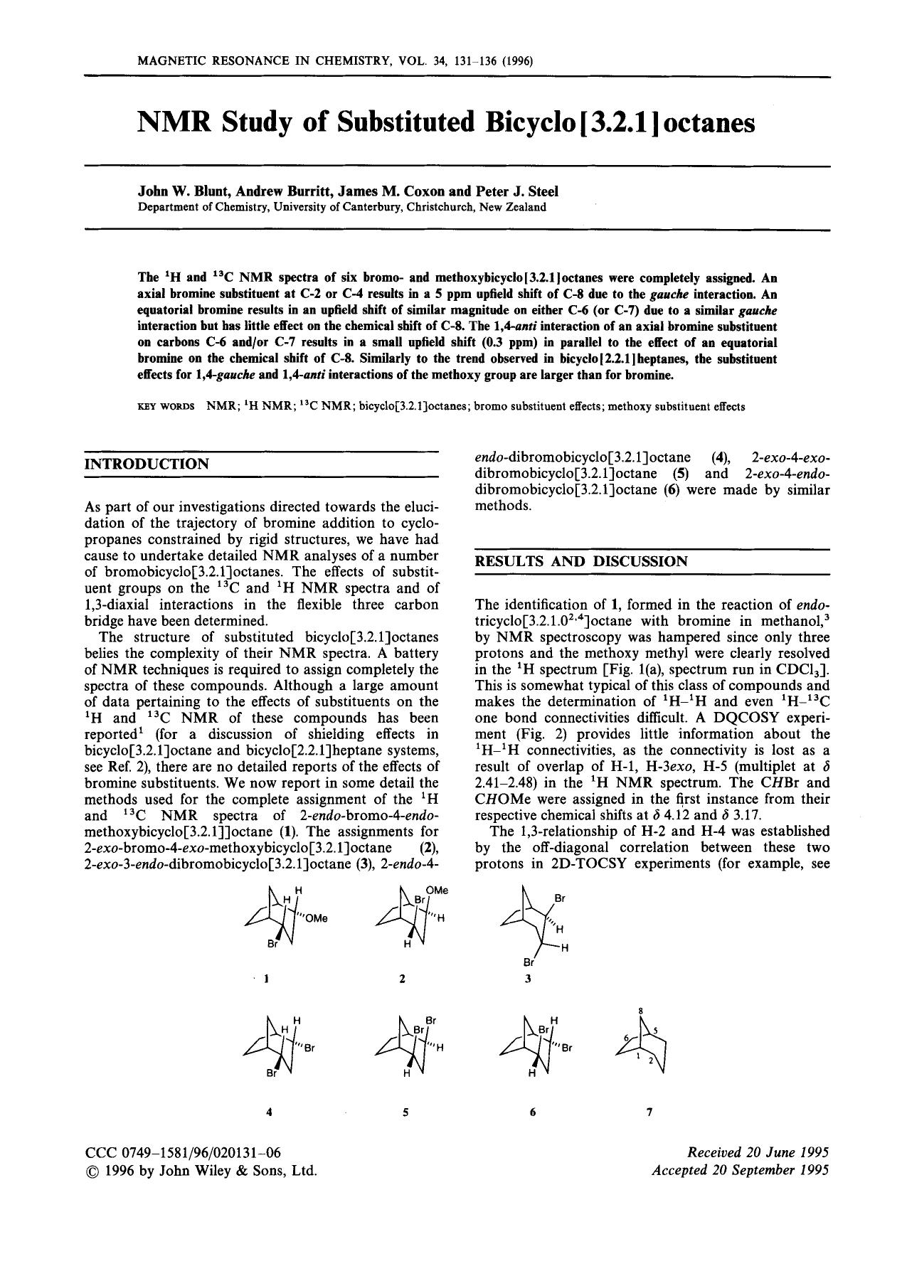 NMR Study of Substituted Bicyclo[3.2.1]octanes by Unknown