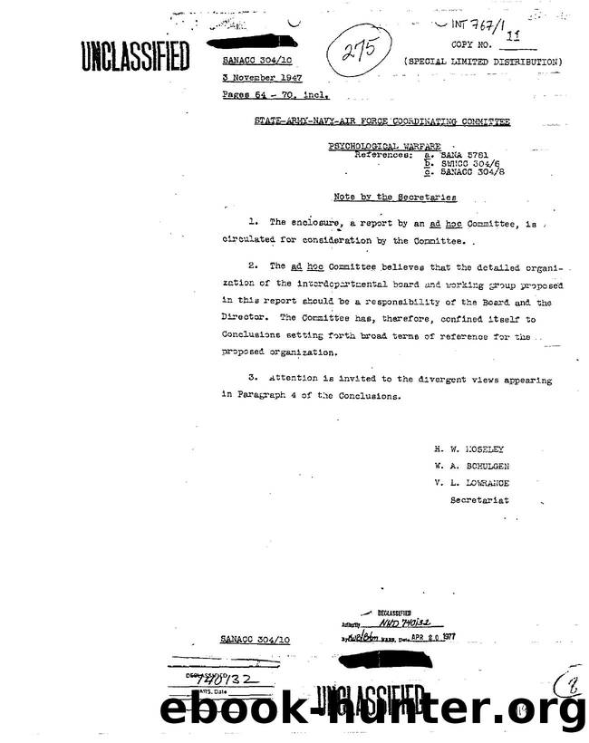 NOTE RE  STATE ARMY NAVY AIR FORCE COORDINATING COMMITTEE 3ec4 by Unknown