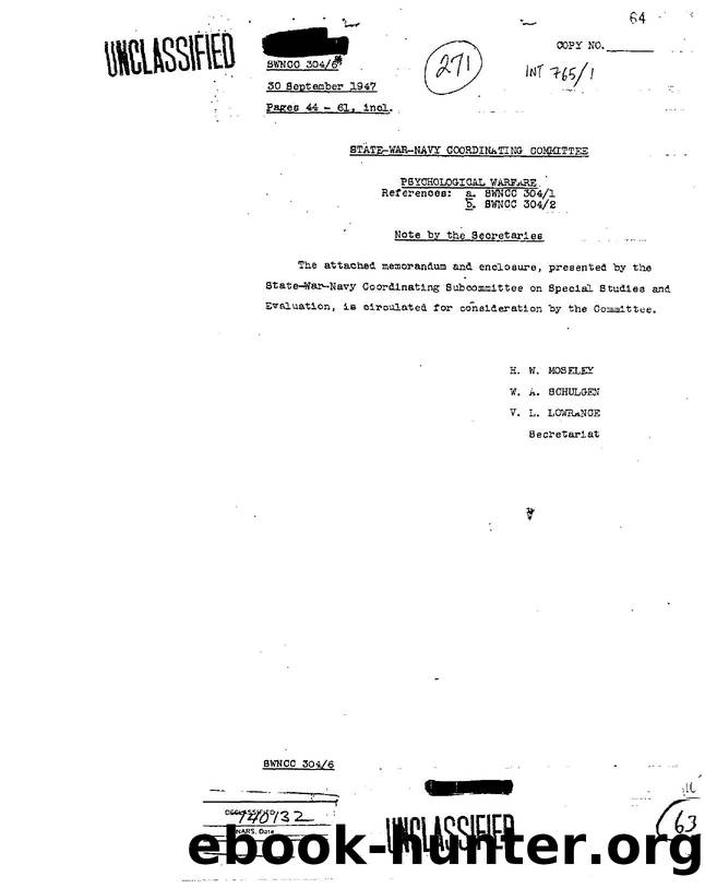 NOTES RE  STATE WAR NAVY COORDINATING COMMITTEE 3ec0 by Unknown