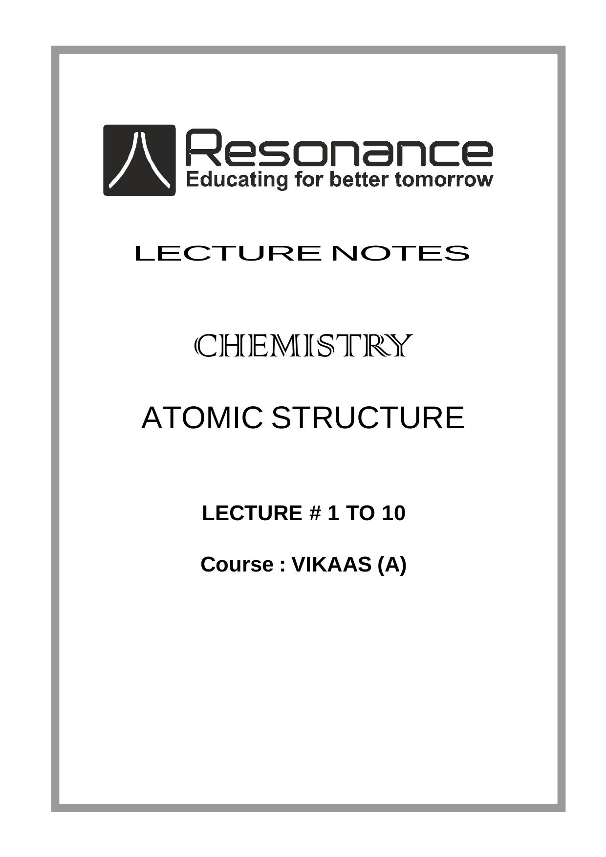 NOTES REASONANCE Chemistry Complete by Reasonance