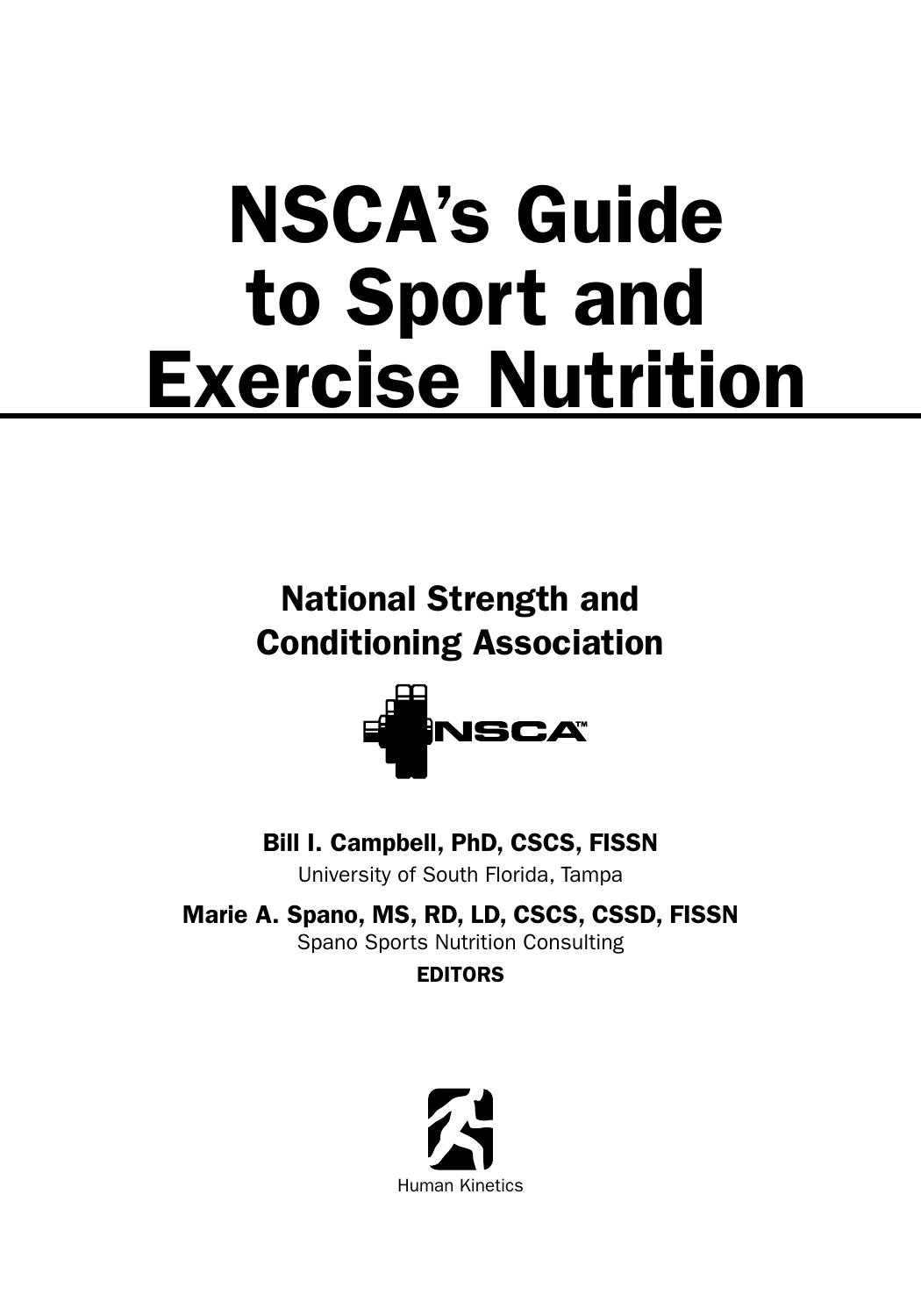 NSCA's Guide to Sport and Exercise Nutrition by National Strength & Conditioning Association