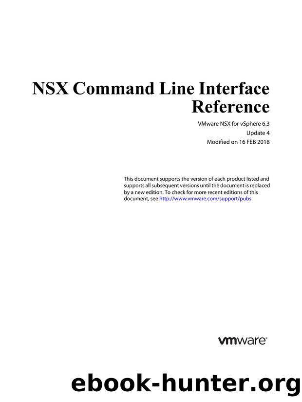 NSX Command Line Interface Reference by VMware Inc