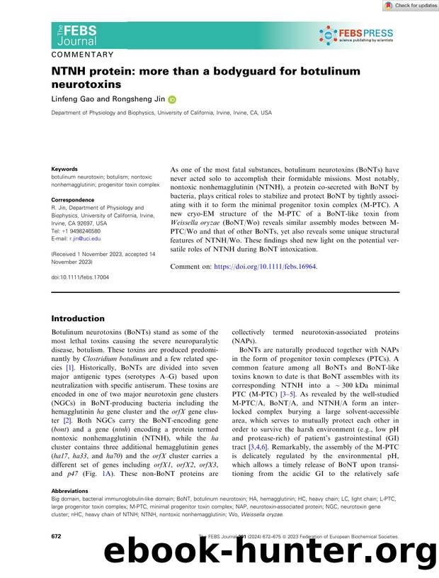 NTNH protein: more than a bodyguard for botulinum neurotoxins by Unknown