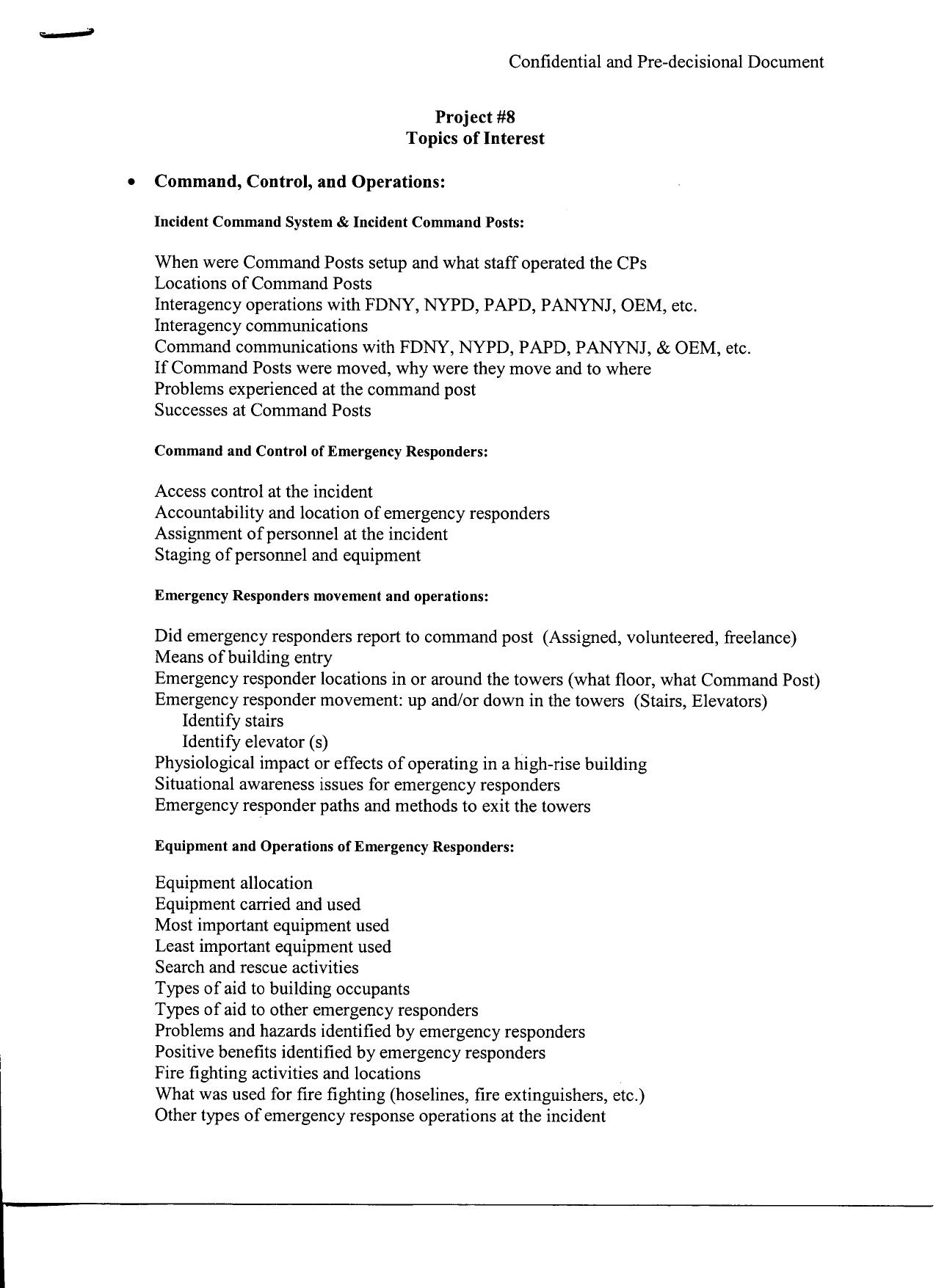 NY B14 NIST Fdr- Project 8- Topics of Interest and Interview Info 527 by Unknown