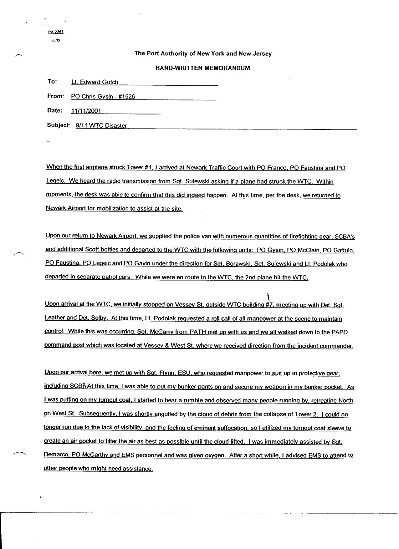 NY B30 PA Police Reports 2 of 2 Fdr- Gysin- PO Chris 331 by Unknown