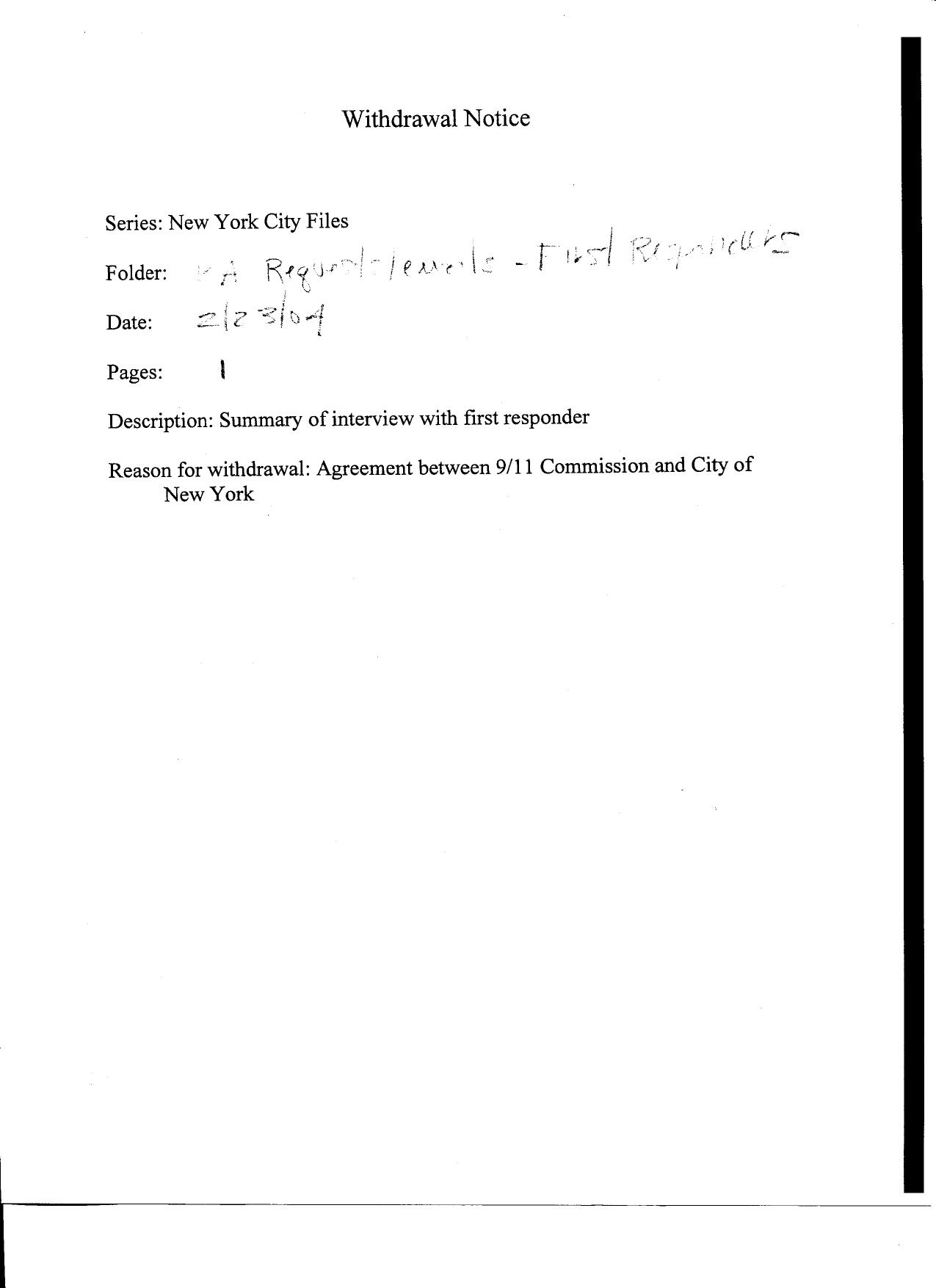 NY B5 PA Request Fdr- Withdrawal Notices re First Responder Interviews 727 by Unknown