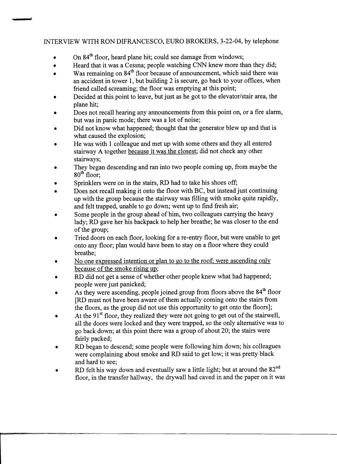 NY B8 Economic Impact Fdr- Interview- 3-22-04 Ron DiFrancesco- Euro Brokers 414 by Unknown
