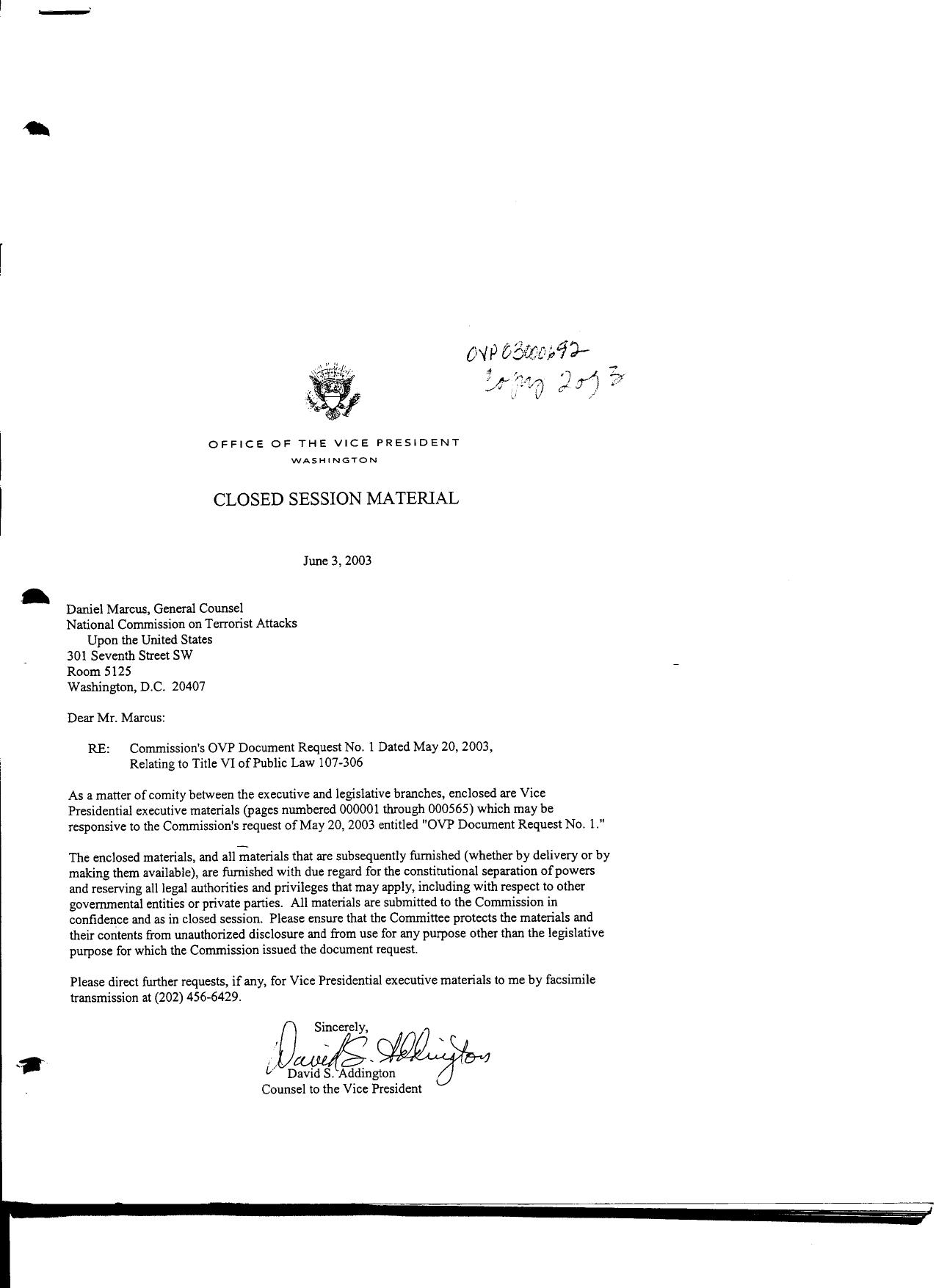 NY B9 Farmer Misc- WH 1 of 3 Fdr- 10-12-01 Jim Lehrer Interview of Cheney 446 by Unknown