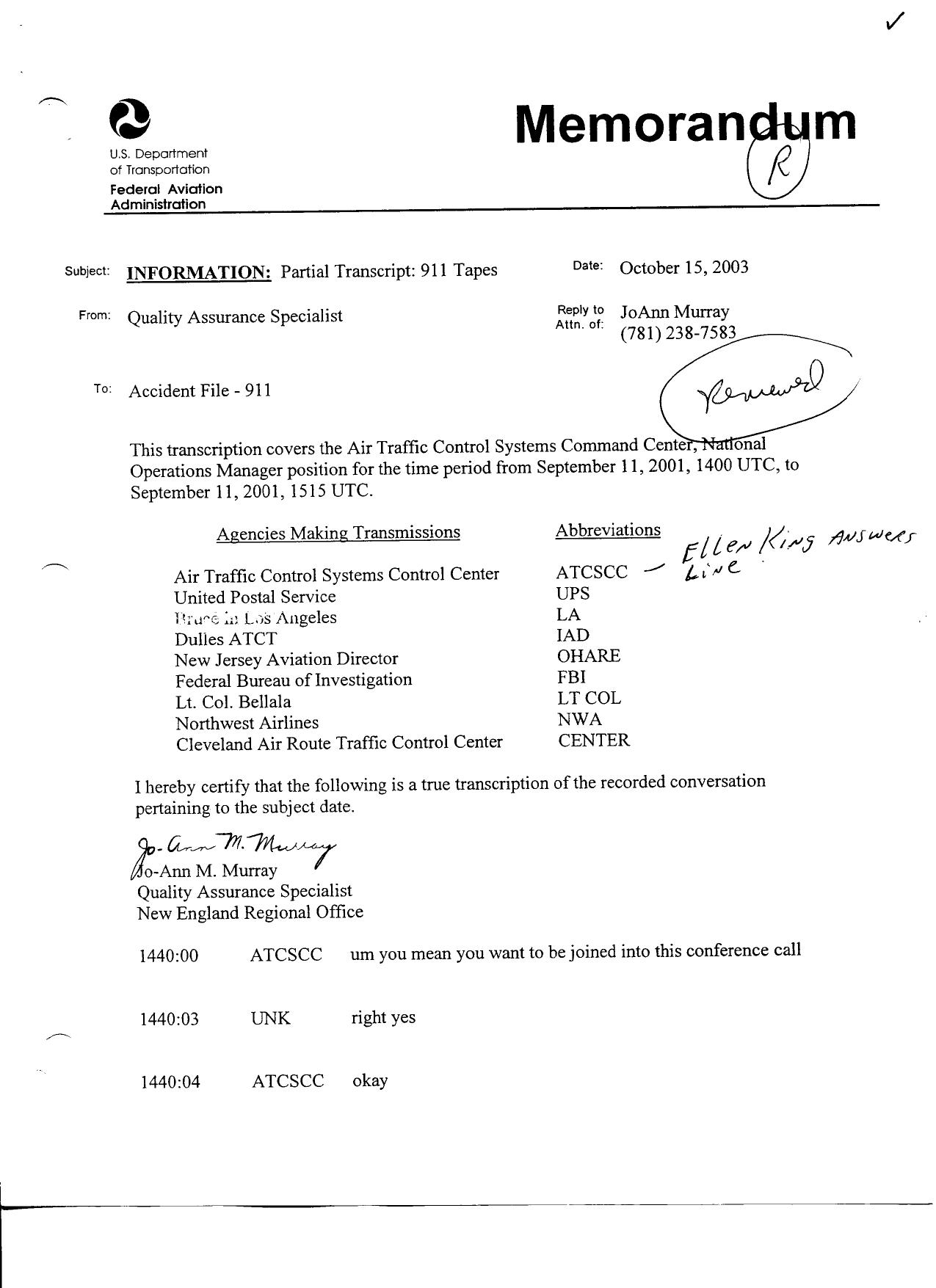 NYC B1 SPT Position 6 (4) Fdr- Transcript- ATCSCC National Operations Manager position- 1400-1515 UTC by Unknown