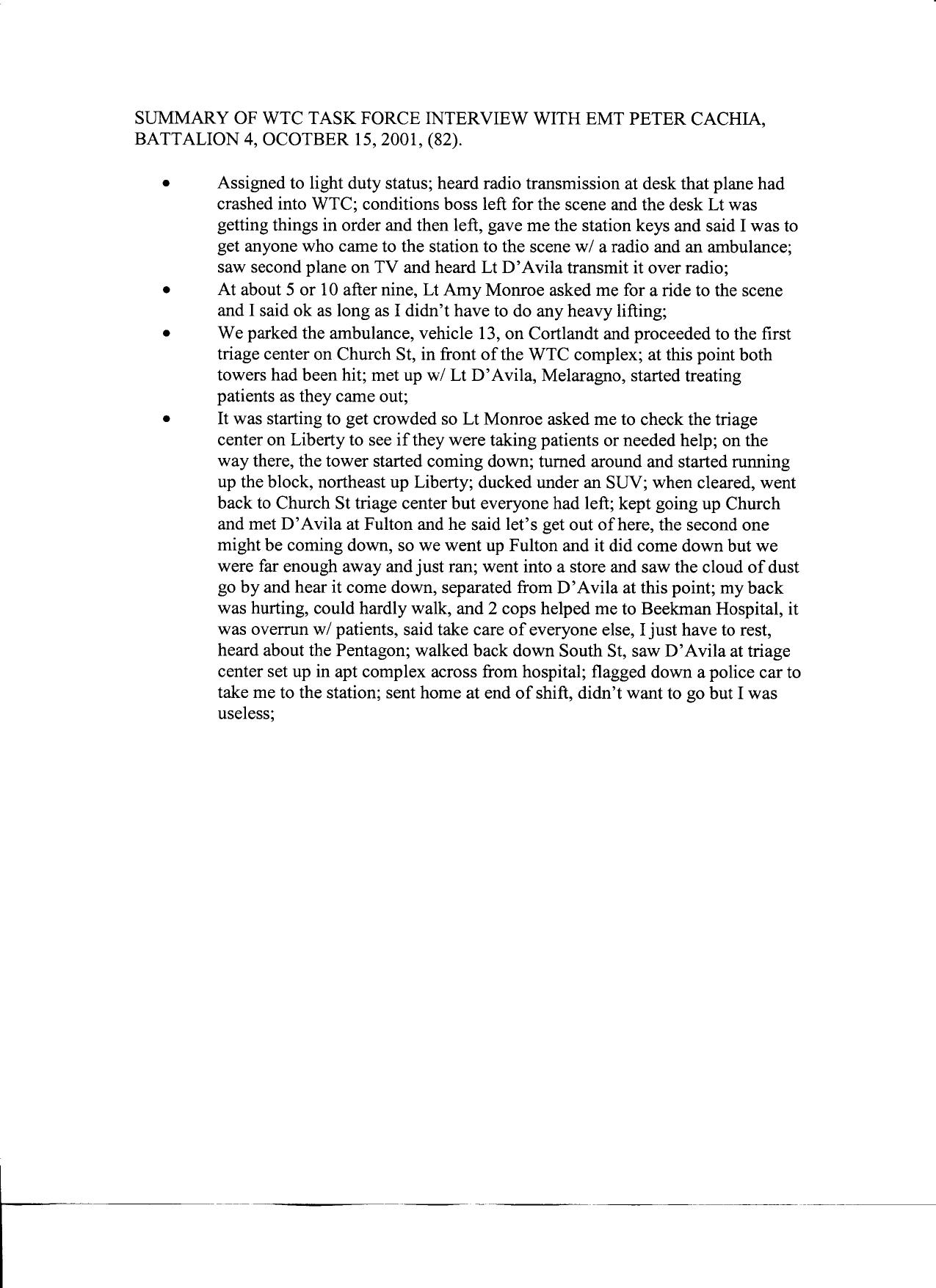 NYC B6 FDNY Internal Fdr- First Responder Interview Summaries (cont) by Unknown