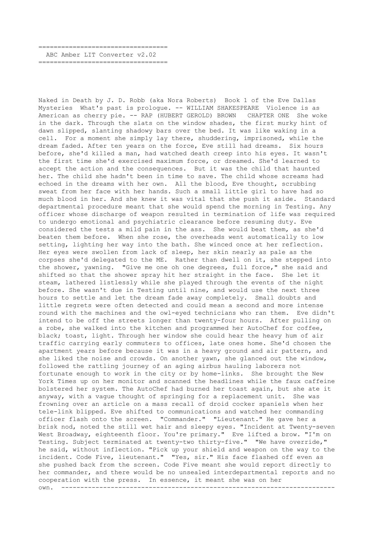 Naked in Death by J.D. Robb