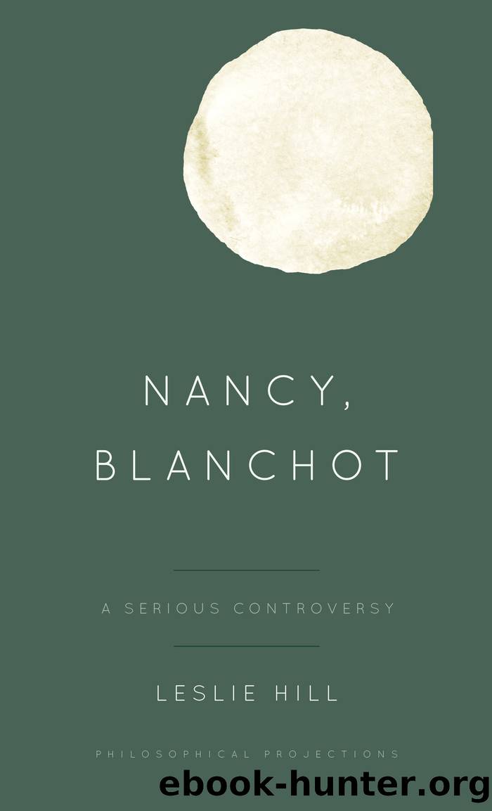 Nancy, Blanchot by Leslie Hill