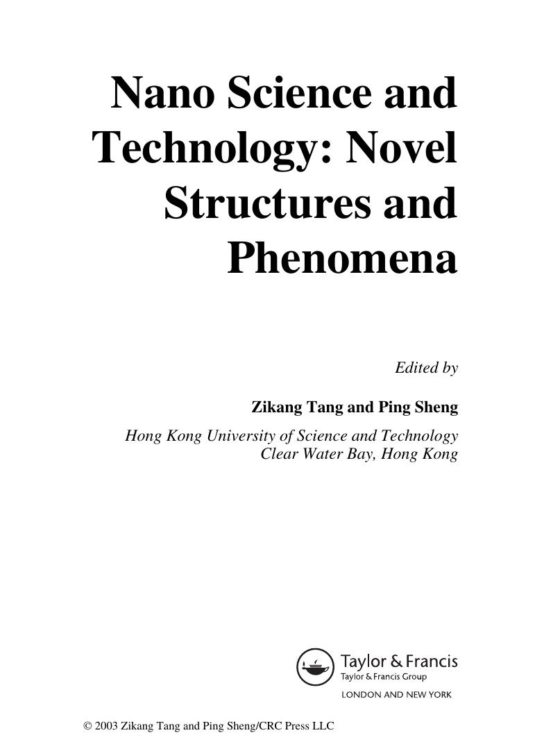 Nano Science and Technology Novel Structures and Phenomena KINGDWARF by Unknown