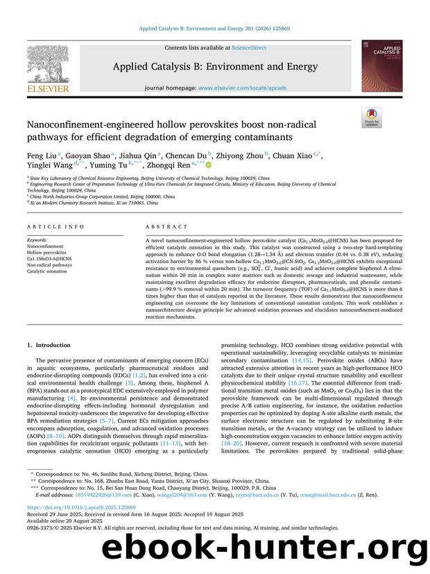 Nanoconfinement-engineered hollow perovskites boost non-radical pathways for efficient degradation of emerging contaminants by unknow