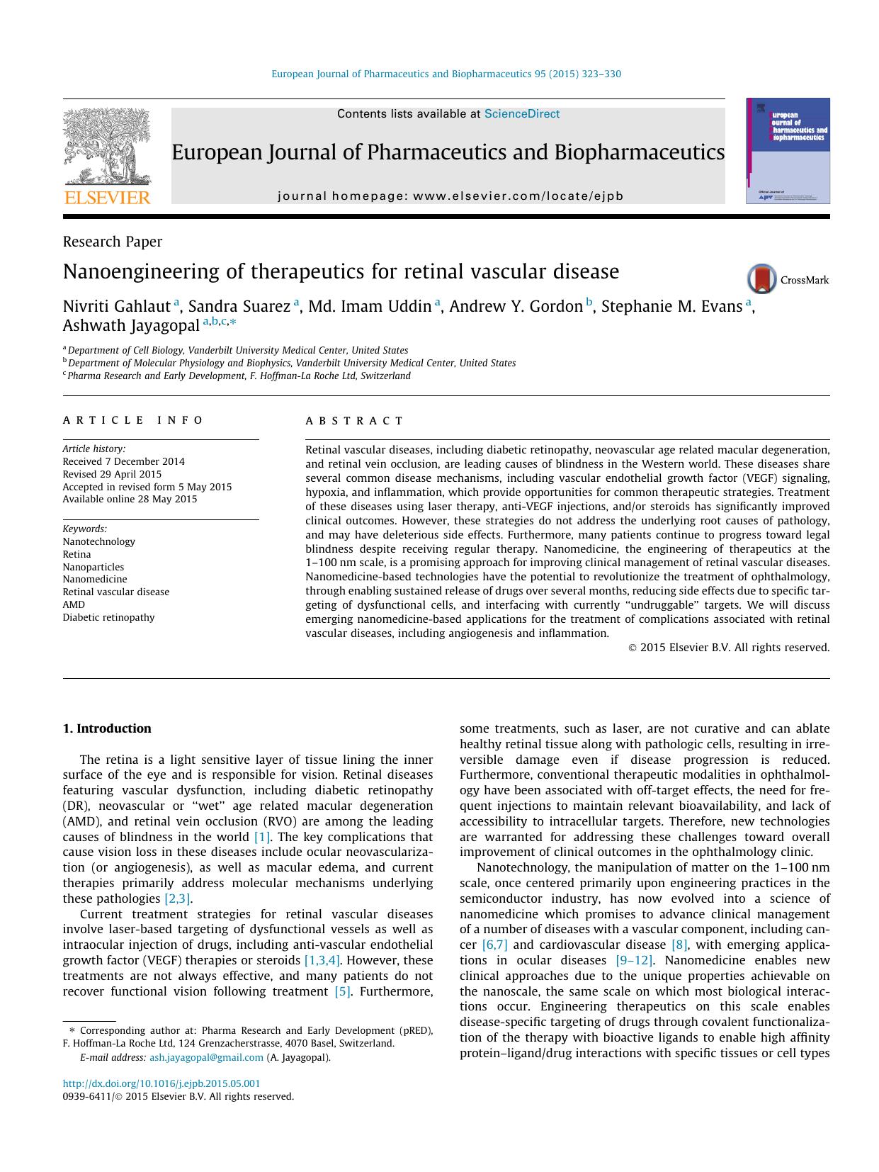 Nanoengineering of therapeutics for retinal vascular disease by unknow