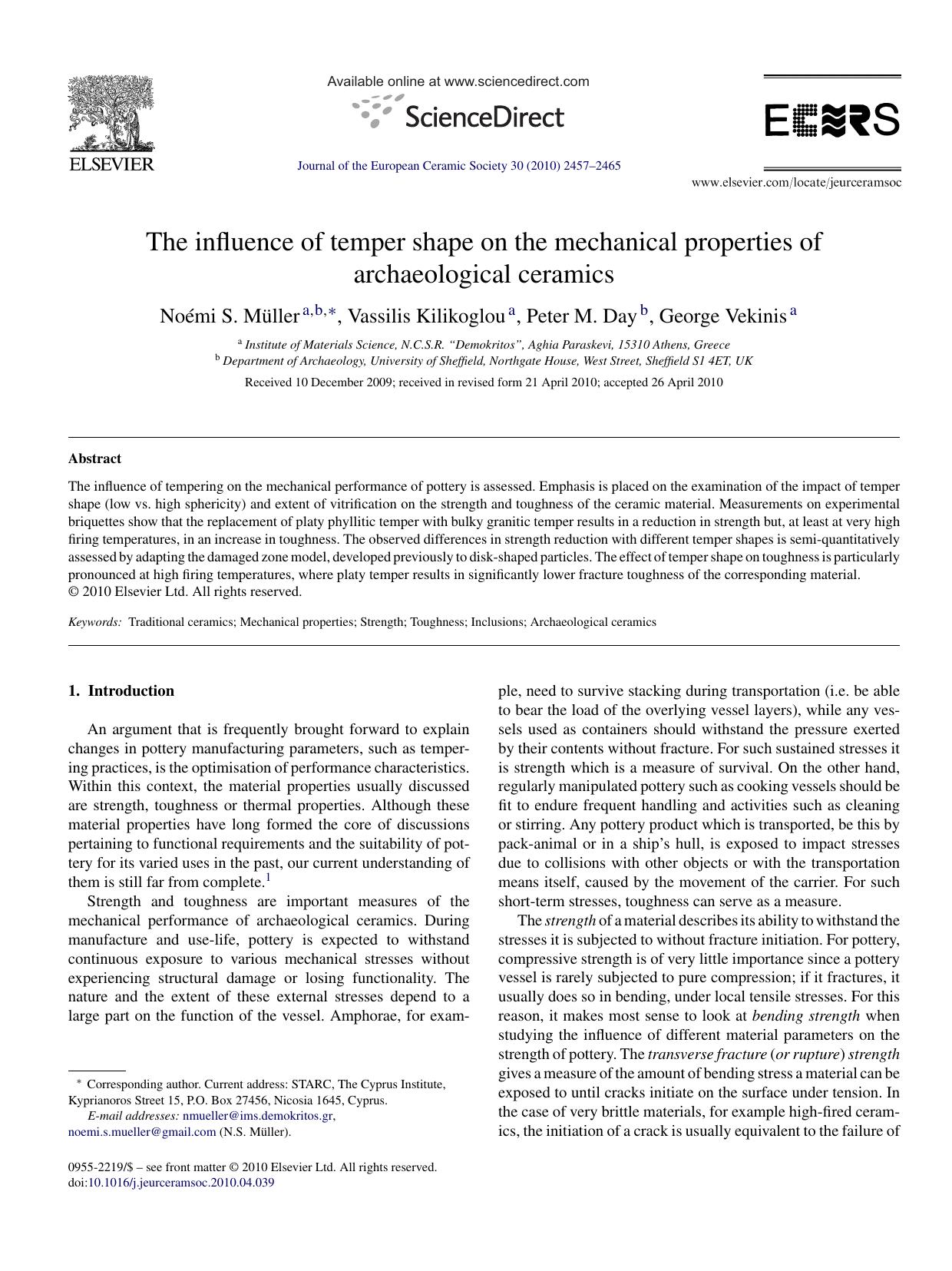 Nanoindentation of Al2O3Al2TiO5 composites: Small-scale mechanical properties of Al2TiO5 as reinforcement phase by C.A. Botero