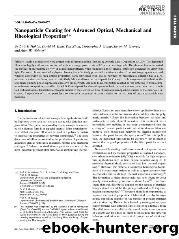 Nanoparticle Coating for Advanced Optical, Mechanical and Rheological Properties by Unknown