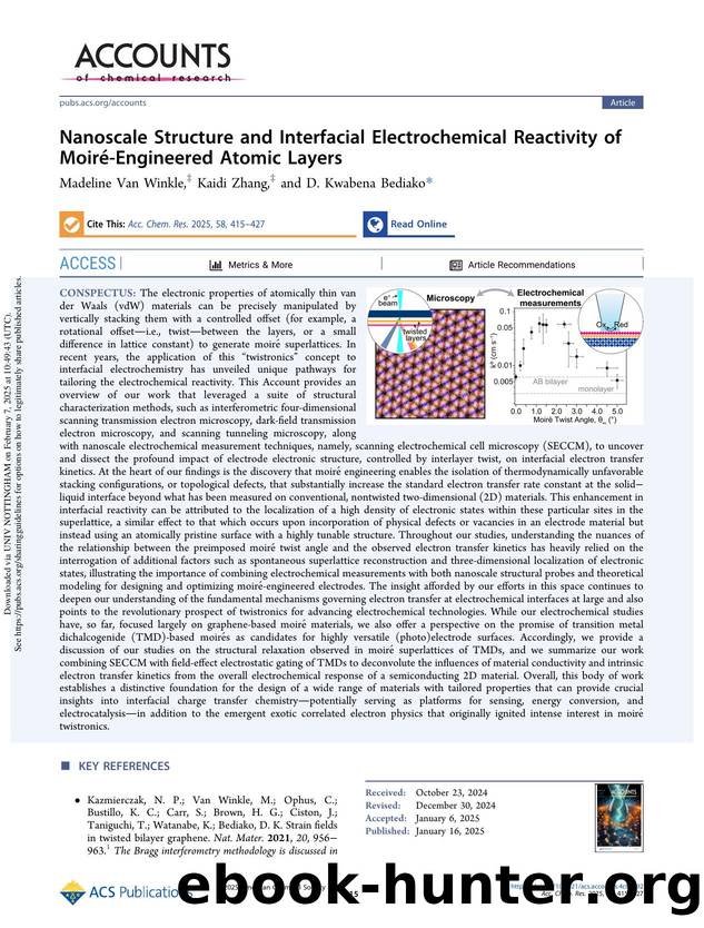 Nanoscale Structure and Interfacial Electrochemical Reactivity of MoirÃ©-Engineered Atomic Layers by Madeline Van Winkle Kaidi Zhang & D. Kwabena Bediako