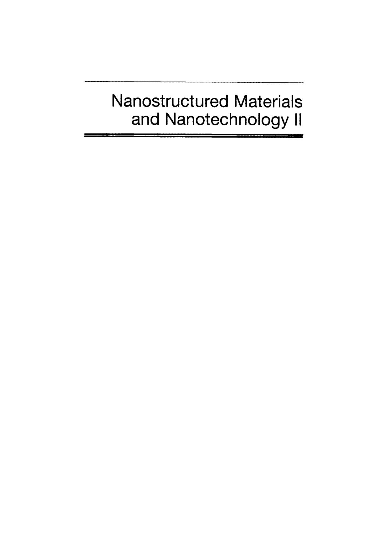 Nanostructured materials and nanotechnology II: a collection of papers presented at the 32nd International Conference on Advanced Ceramics and Composites, January 27-February 1, 20 by Sanjay Mathur Mrityunjay Singh