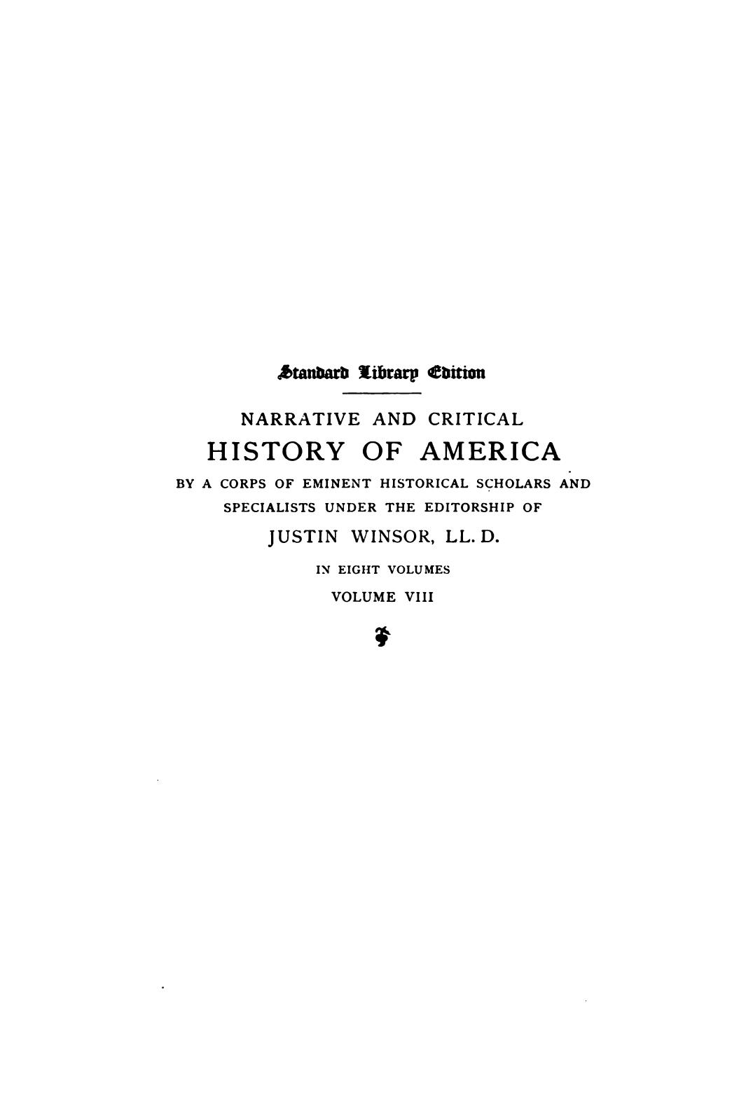 Narrative and Critical History of America by Justin Winsor