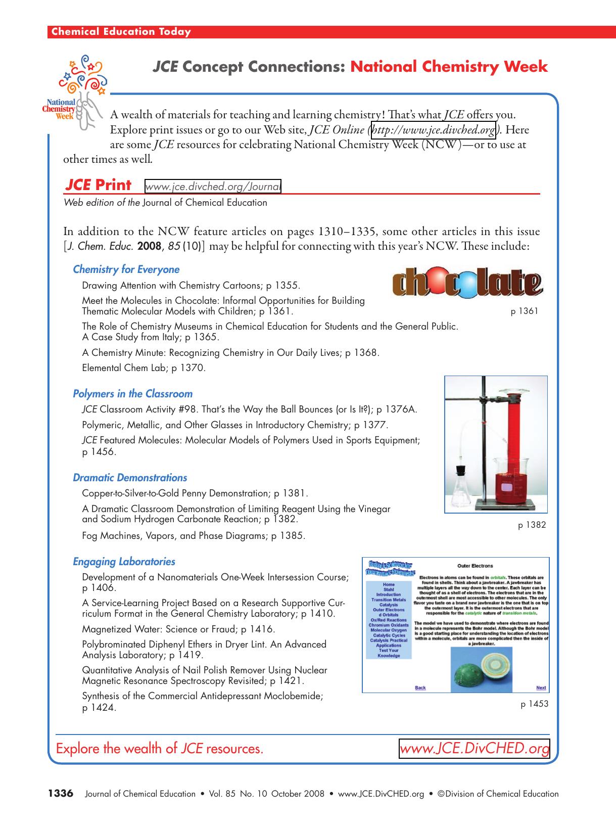 National Chemistry Week by JCE Editorial Staff